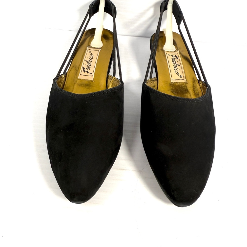 Fredrico Black Suede Slingback Flats